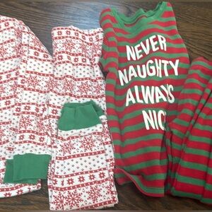 Unisex kids, Christmas pajamas, size 6 Bundle